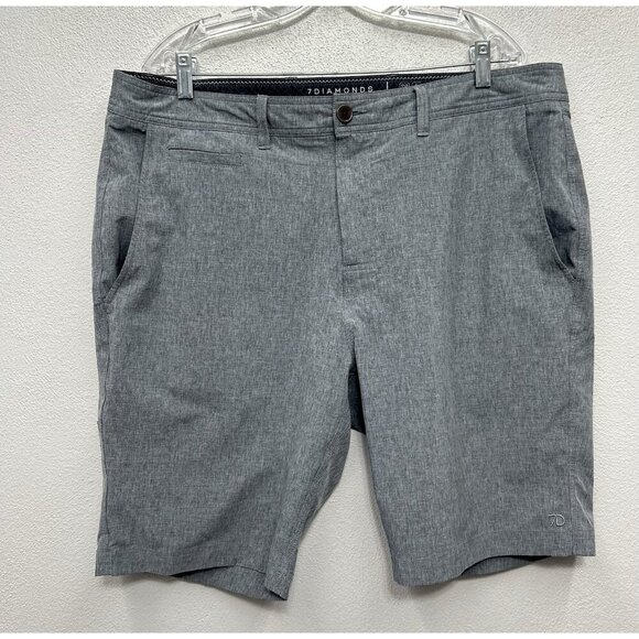 7 Diamonds Velocity Performance Shorts Size 38 Grey 10” Golf Stretch Quick dry - Picture 1 of 6